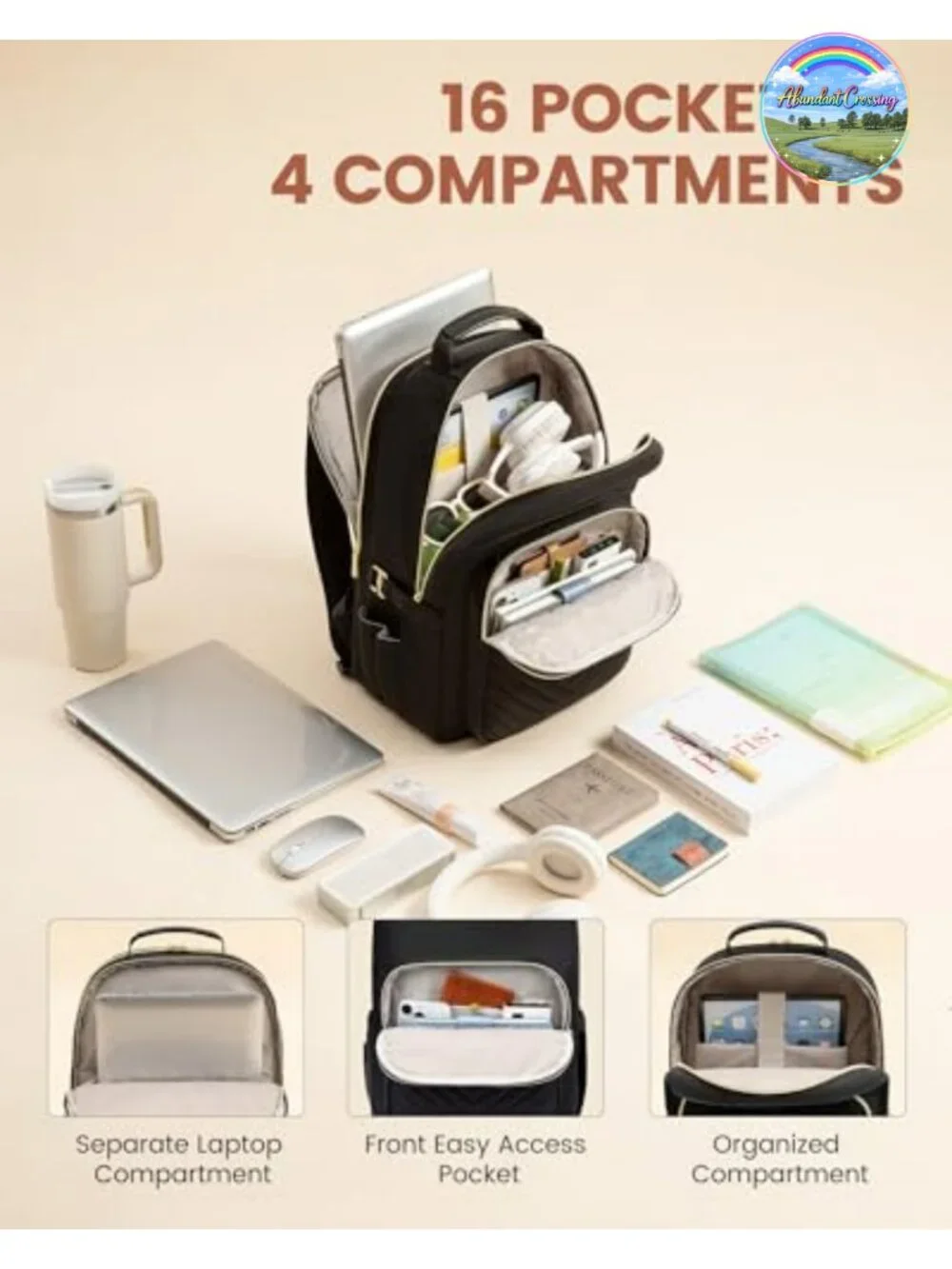 LOVEVOOK Laptop Backpack Quilted Nylon Work Travel College Bag